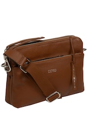 Cultured London 'Celia' Leather Brown Cross-Body Bag - Image 3 of 7