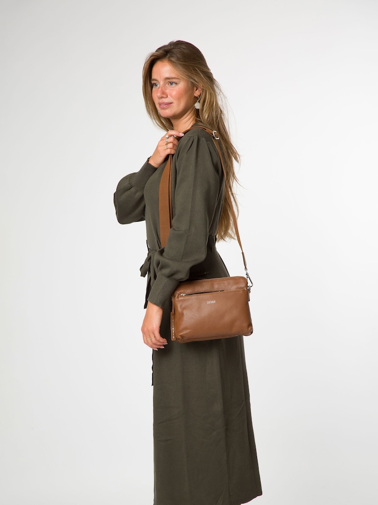 Cultured London 'Celia' Leather Brown Cross-Body Bag - Image 7 of 7 Cultured London 'Celia' Leather Brown Cross-Body Bag - Image 7 of 7