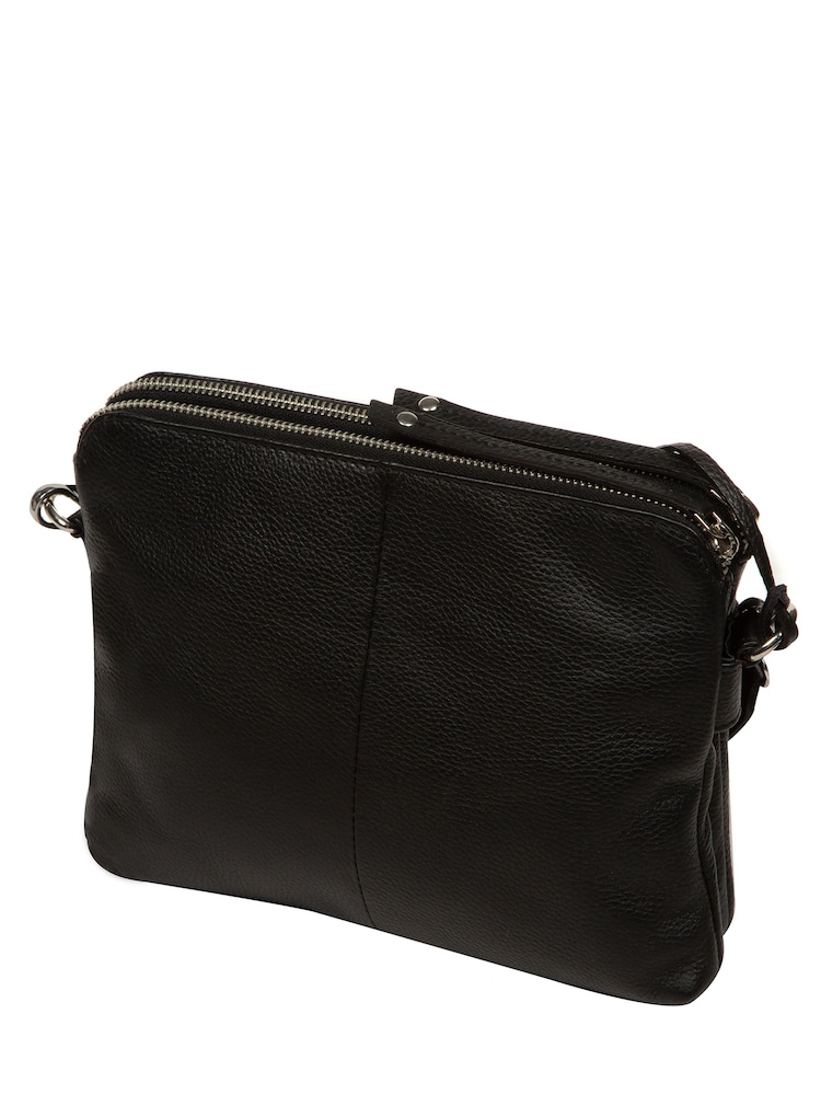 Cultured London 'Celia' Leather Black Cross-Body Bag - Image 2 of 8 Cultured London 'Celia' Leather Black Cross-Body Bag - Image 2 of 8