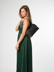 Pure Luxuries London 'Cleo' Leather Evening Black Handbag - Image 6 of 8