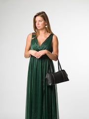 Pure Luxuries London 'Cleo' Leather Evening Black Handbag - Image 8 of 8