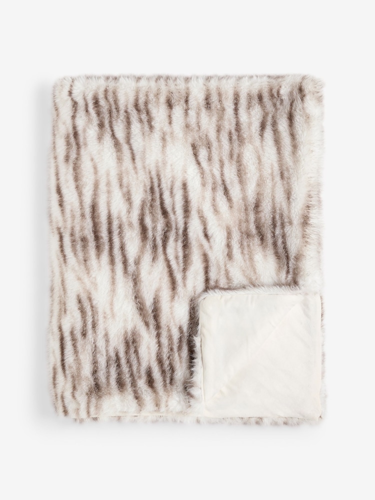 Faux Fur Tiger Print Throw - Bild 7 von 7