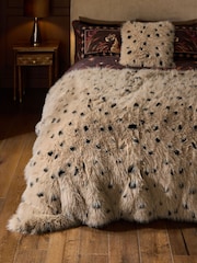 Natural Polka Dot Long Faux Fur Throw - Image 1 of 6