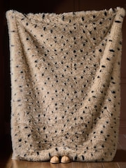 Natural Polka Dot Long Faux Fur Throw - Image 3 of 6