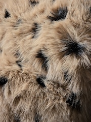 Natural Polka Dot Long Faux Fur Throw - Image 4 of 6