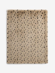 Natural Polka Dot Long Faux Fur Throw - Image 5 of 6
