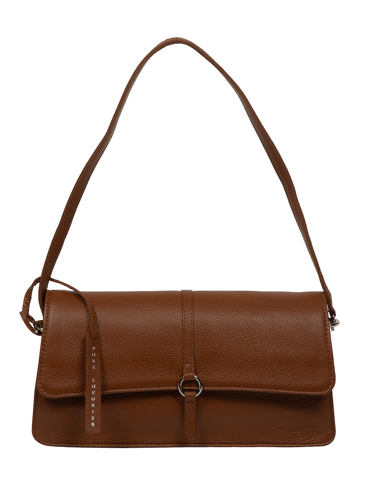 Pure Luxuries London 'Sabina' Leather Brown Grab Bag - Image 1 of 7