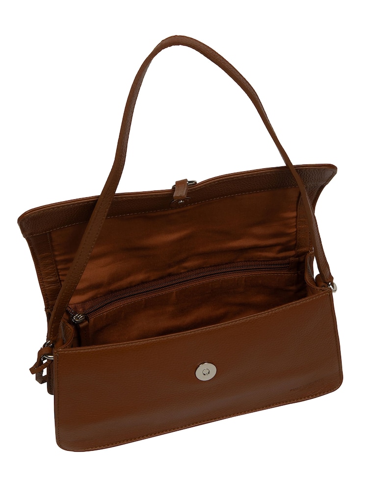 Pure Luxuries London 'Sabina' Leather Brown Grab Bag - Image 2 of 7