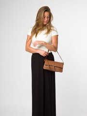 Pure Luxuries London 'Sabina' Leather Brown Grab Bag - Image 7 of 7