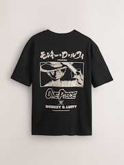 Black One Piece Anime Graphic T-Shirt - Image 7 of 9