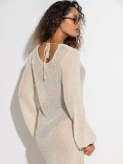 Pour Moi Cream Crochet Maxi Dress - Image 2 of 4