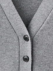 Mango Grey V-Neck Long Sleeve Cardigan - Image 4 of 5