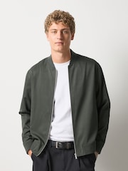 Green Regular Fit Smart Bomber Jacket - Image 1 of 10