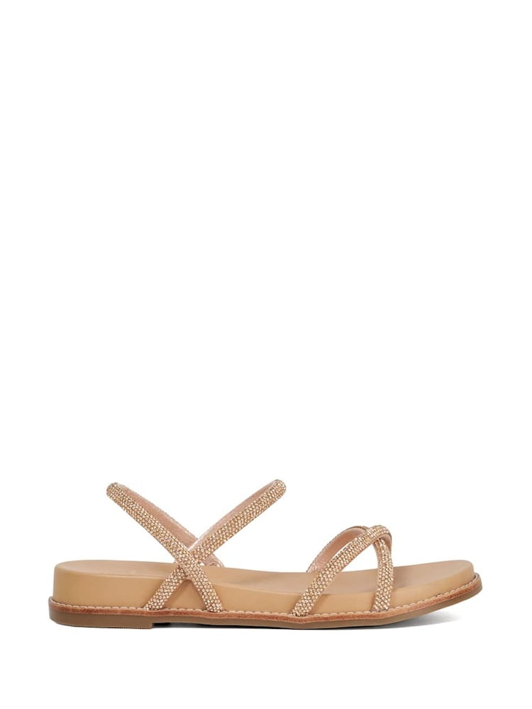 Dune London Pink Levia Diamonte Upper Strap Sandals - Image 1 of 5