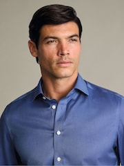 Charles Tyrwhitt Blue Non-Iron Twill Cutaway Collar Shirt - Image 2 of 6