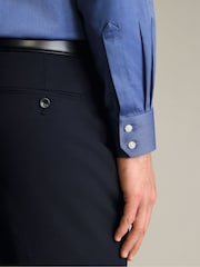 Charles Tyrwhitt Blue Non-Iron Twill Cutaway Collar Shirt - Image 3 of 6