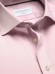 Charles Tyrwhitt Pink Non-Iron Greenwich Weave Cutaway Shirt - Image 6 of 6