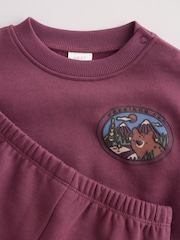 Burgundy Red Bear Baby Sweatshirt and Joggers Set (0mths-2yrs) - Image 8 of 16