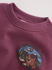 Burgundy Red Bear Baby Sweatshirt and Joggers Set (0mths-2yrs) - Image 9 of 16