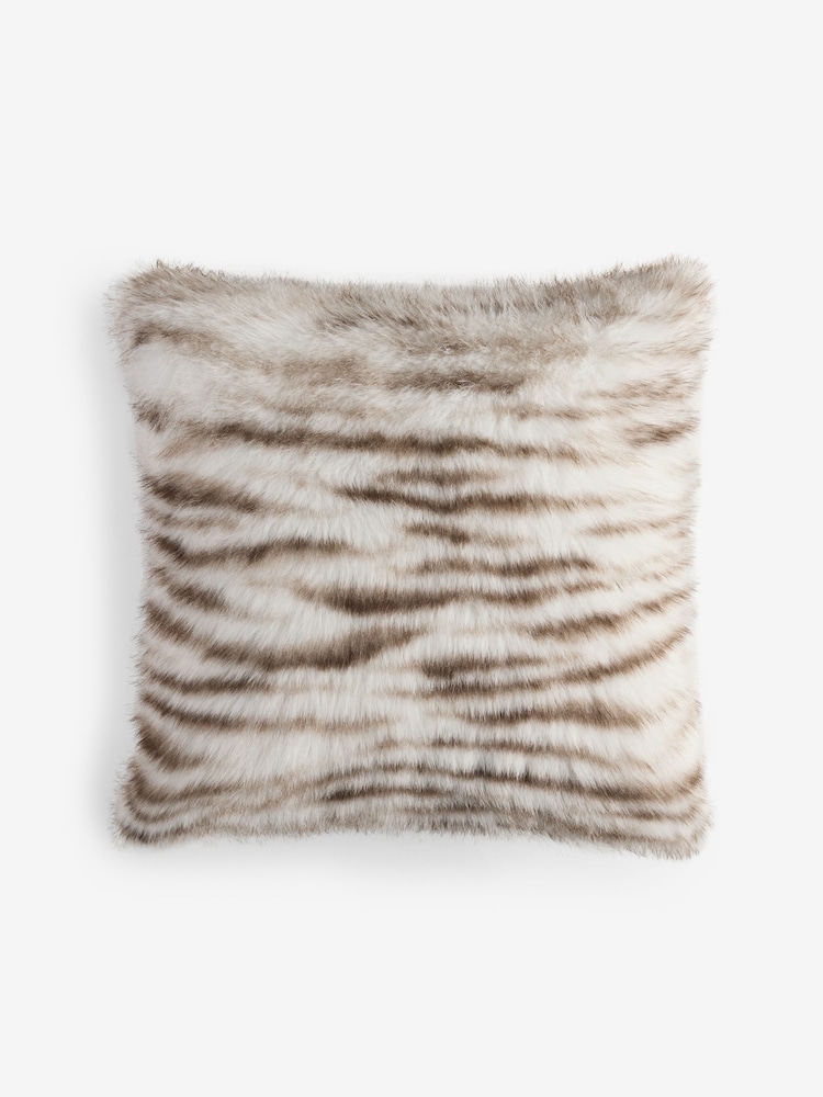 50 x 50 Tiger Print Faux Fur Cushion - Bild 4 von 4