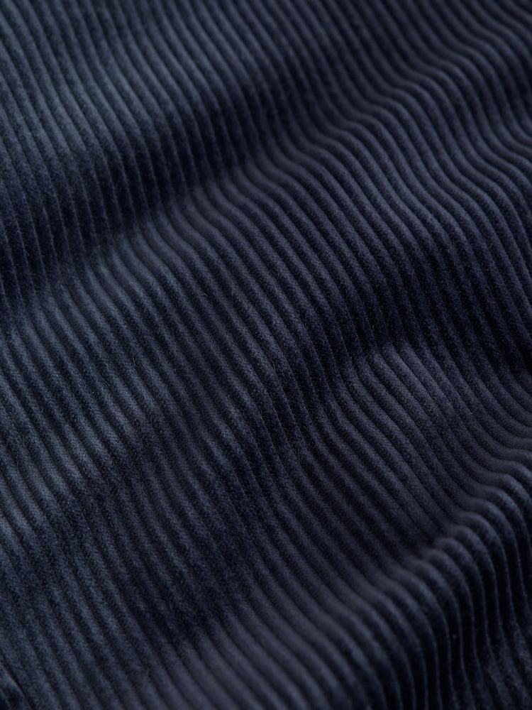 Navy Blue Regular Fit Double Breasted Corduroy Blazer - Image 12 of 12 Navy Blue Regular Fit Double Breasted Corduroy Blazer - Image 12 of 12
