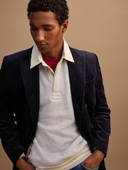 Navy Blue Regular Fit Double Breasted Corduroy Blazer - Image 6 of 12