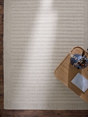 Natural Stripe Florence Border Wool Rug - Image 1 of 6