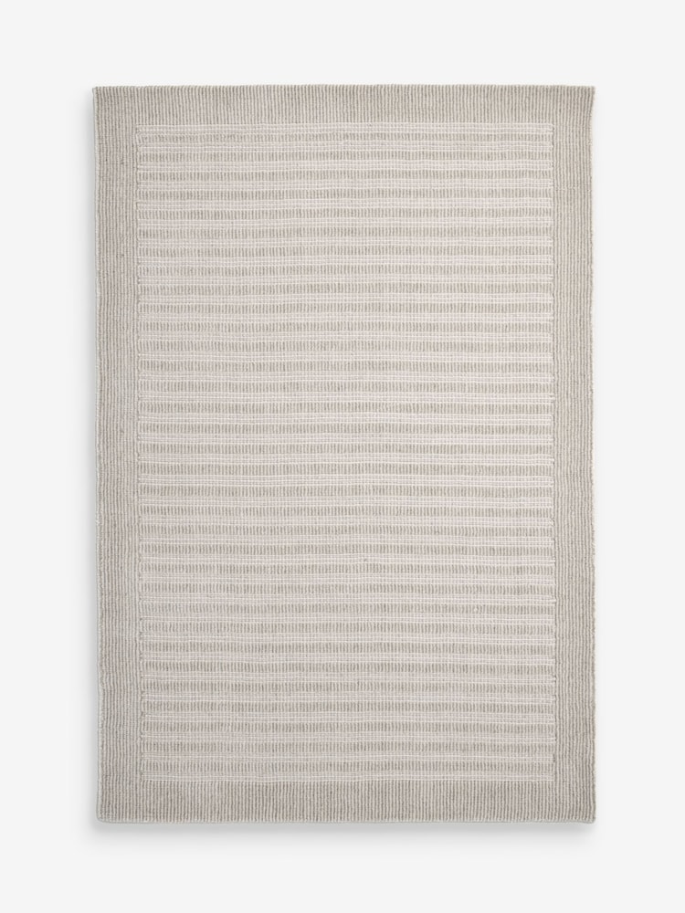 Natural Stripe Florence Border Wool Rug - Image 6 of 6 Natural Stripe Florence Border Wool Rug - Image 6 of 6