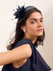 Friends Like These Navy 3D Floral Padded Fascinator Headband - Image 1 of 6