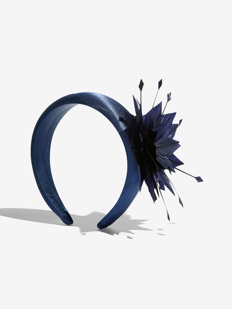 Friends Like These Navy 3D Floral Padded Fascinator Headband - Image 6 of 6 Friends Like These Navy 3D Floral Padded Fascinator Headband - Image 6 of 6