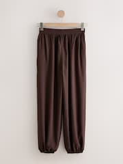 Marron chocolat/vert kaki - Lot de 2 pantalons ballon avec lin - Image 7 de 10