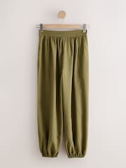 Marron chocolat/vert kaki - Lot de 2 pantalons ballon avec lin - Image 8 de 10