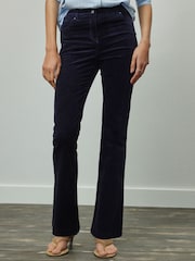 Navy Blue Super Soft Corduroy Bootcut Trousers - Image 2 of 7