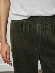 Khaki Green Wide Leg Soft Cord Trousers - Image 5 of 8