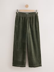 Khaki Green Wide Leg Soft Cord Trousers - Image 6 of 8