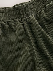 Khaki Green Wide Leg Soft Cord Trousers - Image 8 of 8
