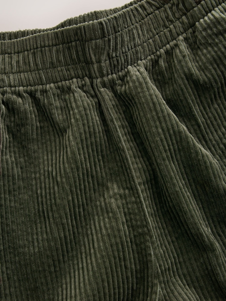 Khaki Green Wide Leg Soft Cord Trousers - Image 8 of 8 Khaki Green Wide Leg Soft Cord Trousers - Image 8 of 8