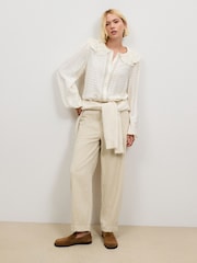 Ecru Barrel Leg Soft Cord Trousers - Image 2 of 8