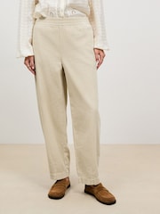 Ecru Barrel Leg Soft Cord Trousers - Image 3 of 8