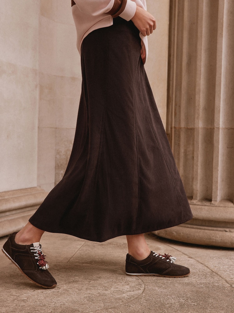 Chocolate Brown Cord Maxi Skirt - Image 2 of 7