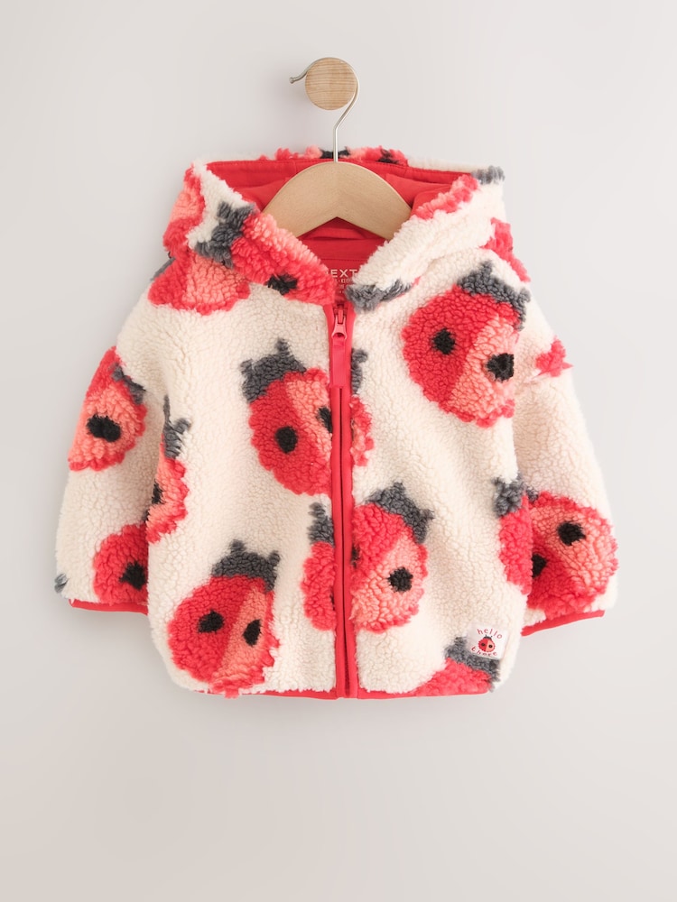 Cream Ladybird Zip Through Fleece (3mths-7yrs) - Image 5 of 5