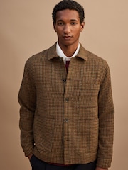 Brown N. Premium Dogtooth Chore Jacket with Wool - Image 3 of 13
