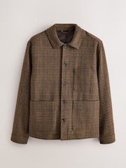 Brown N. Premium Dogtooth Chore Jacket with Wool - Image 8 of 13