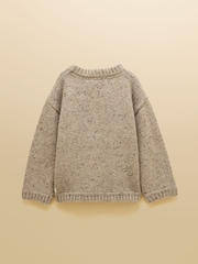 Joules Kids' Fisherman Oatmeal Rib Jumper - Image 2 of 4