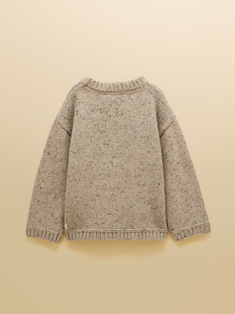 Joules Kids' Fisherman Oatmeal Rib Jumper - Image 2 of 4