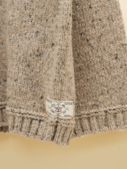 Joules Kids' Fisherman Oatmeal Rib Jumper - Image 3 of 4