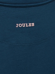 Joules Girls' Ava Teal Blue Applique Long Sleeve Top - Image 5 of 5