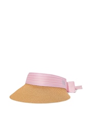 Victoria's Secret Pink Iconic Stripe Straw Scarf Sun Visor - Image 2 of 4