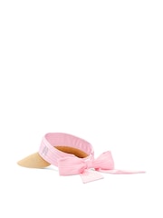Victoria's Secret Pink Iconic Stripe Straw Scarf Sun Visor - Image 3 of 4