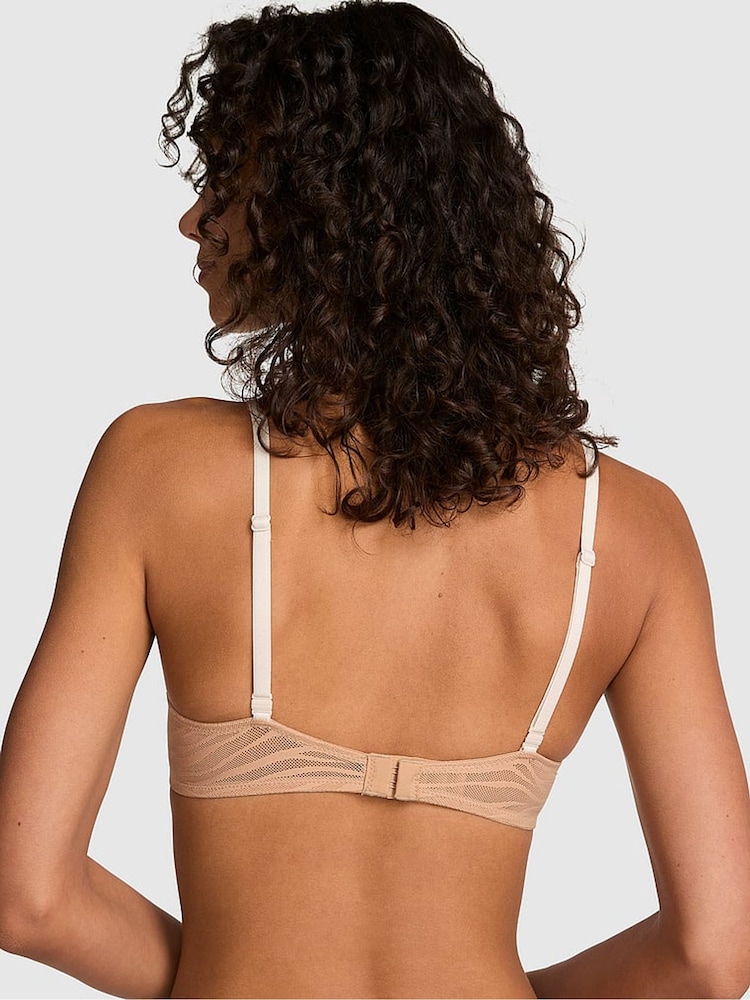 Victoria's Secret Pink Praline Nude Push Up Zebra Lace Bra - Image 2 of 2